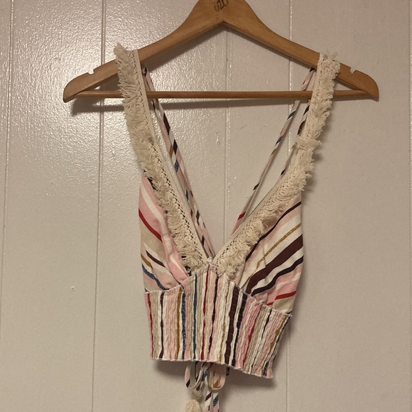 Striped Fringe Linen Short Set - Picture 15 of 17